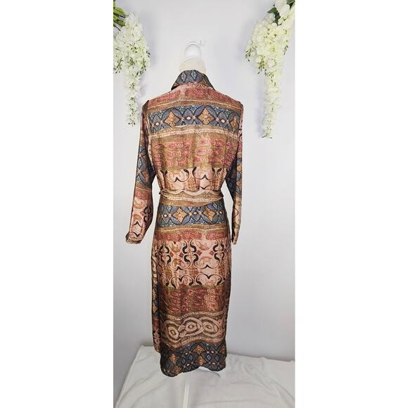 Soft Surroundings Boho Maxi Shirt Dress Duster Button Front Western Country PS - Picture 2 of 15